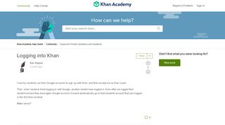 
                            10. Logging into Khan – Khan Academy Help Center