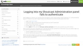 
                            12. Logging into my Shoutcast Administration panel fails to authenticate ...