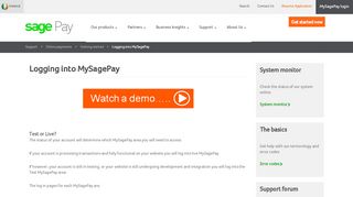 
                            2. Logging into MySagePay - Sage Pay