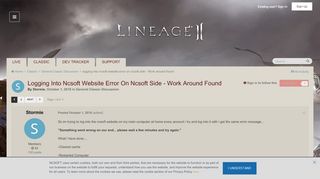 
                            6. logging into ncsoft website error on ncsoft side - Work around ...