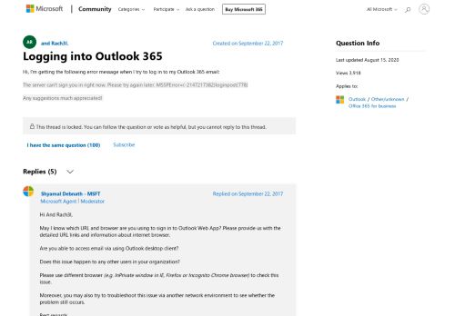 
                            3. Logging into Outlook 365 - Microsoft Community