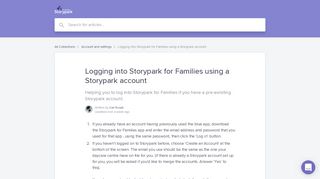 
                            8. Logging into Storypark for Families using a Storypark account ...