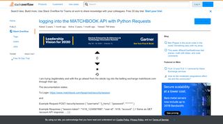 
                            13. logging into the MATCHBOOK API with Python Requests - Stack Overflow