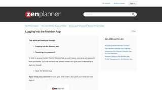 
                            1. Logging into the Member App – Zen Planner Support