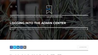 
                            6. Logging Into the Office 365 Admin Center | The CRM Book