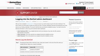 
                            6. Logging into the ZenCart admin dashboard | InMotion Hosting