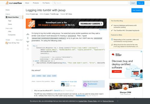 
                            9. Logging into tumblr with jsoup - Stack Overflow