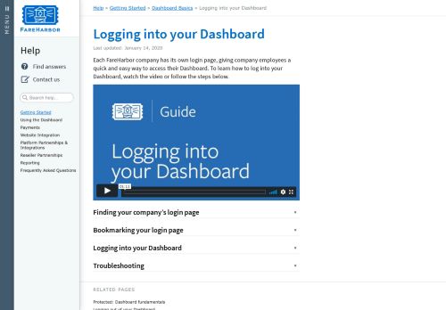 
                            1. Logging into your Dashboard | FareHarbor