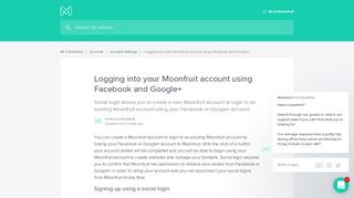 
                            1. Logging into your Moonfruit account using Facebook and Google+ ...