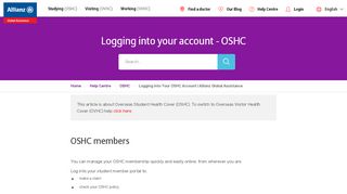 
                            5. Logging Into Your OSHC Account | Allianz Global Assistance ...