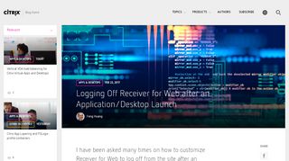 
                            2. Logging Off Receiver for Web after an Application/Desktop ... - Citrix
