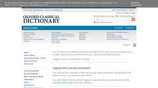 
                            3. Logging On - Oxford Classical Dictionary