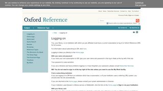 
                            1. Logging on - Oxford Reference