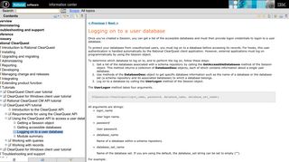 
                            1. Logging on to a user database - IBM Rational ClearQuest