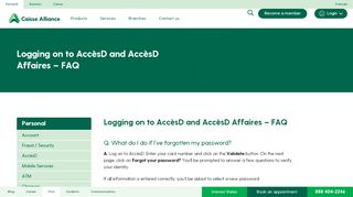 
                            2. Logging on to AccèsD and AccèsD Affaires (FAQ) - Caisses ...