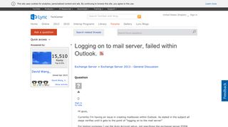 
                            5. Logging on to mail server, failed within Outlook. - Microsoft