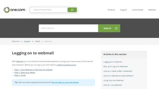 
                            10. Logging on to webmail – Support | One.com