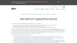 
                            9. Logging Policy | AVG Safe Surf