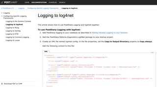 
                            11. Logging to log4net - PostSharp 6.0 Documentation