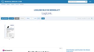 
                            6. LogiLink WL0158 Merkblatt | Manualsbrain.com