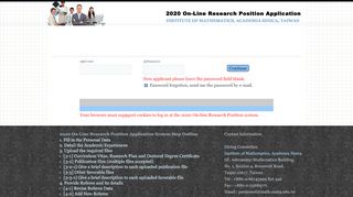 
                            10. Login, 2019 On-Line Research Position Application