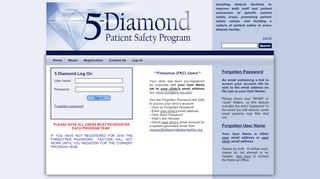 
                            5. Login - 5 Diamond Patient Safety Program