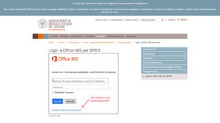 
                            2. Login a Office 365 per SPES — Uniud IT