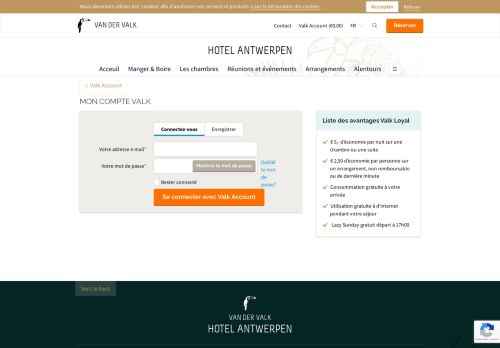 
                            8. Login à votre compte Valk Hotel Anvers - Van der Valk Hotel Antwerpen