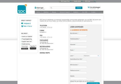 
                            3. Login aanvragen - Sdc