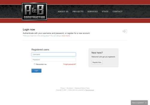 
                            6. Login :: A&B Construction