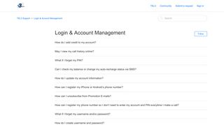
                            4. Login & Account Management – TEL3 Support
