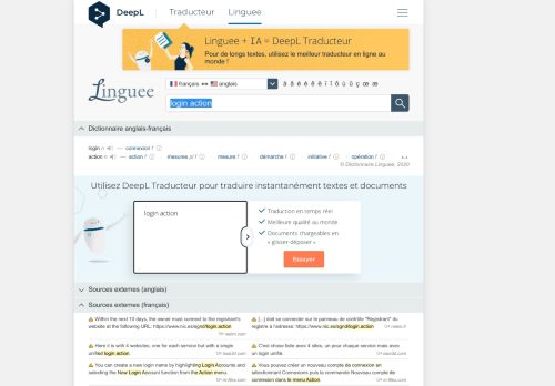 
                            2. login action - Traduction française – Linguee