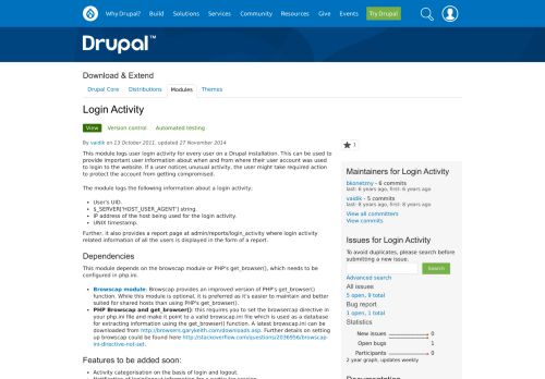 
                            11. Login Activity | Drupal.org