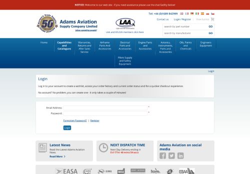 
                            10. Login - Adams Aviation Supply