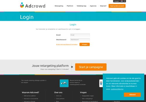 
                            1. Login | Adcrowd - Jouw retargeting platform