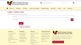 
                            9. Login / Admin Area - NSW Outback Division of General Practice