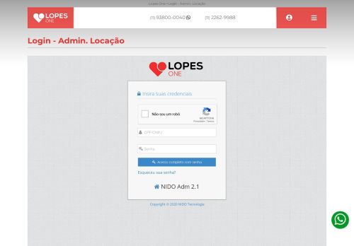 
                            2. Login - Administração de Locação | Lopes One - Sua Imobiliária na ...