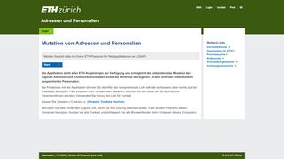 
                            6. Login - Adressen und Personalien - ETH Zürich