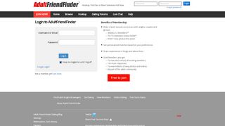 
                            2. Login - AdultFriendFinder