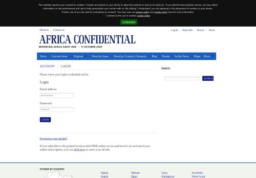 
                            10. Login - Africa Confidential