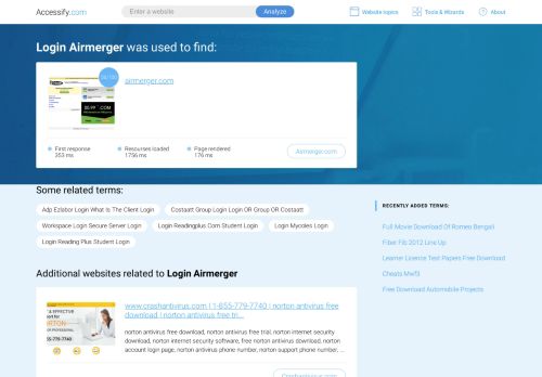 
                            2. Login Airmerger at top.accessify.com