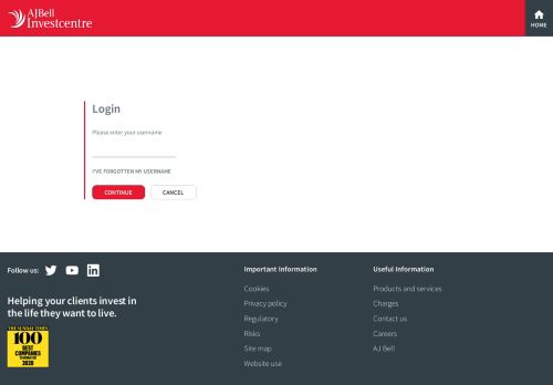 
                            13. Login - AJ Bell Investcentre