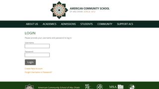 
                            11. Login - American Community School of Abu Dhabi
