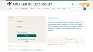 
                            13. Login | American Fisheries Society