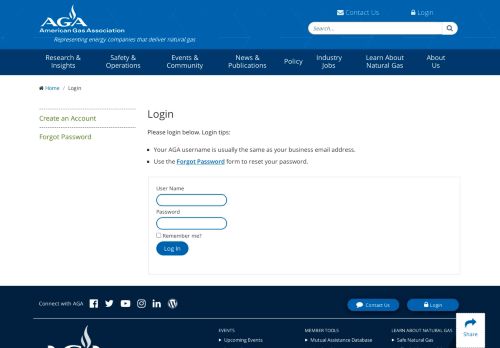 
                            9. Login - American Gas Association