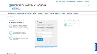 
                            13. Login - American Optometric Association