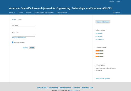 
                            10. Login - American Scientific Research Journal for Engineering ...