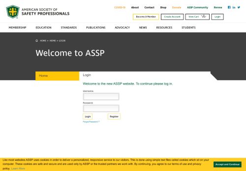 
                            1. Login - American Society of Safety Professionals