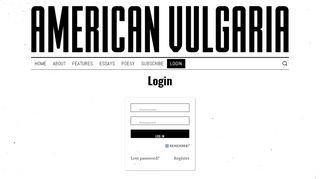 
                            9. Login ⋆ AMERICAN VULGARIA