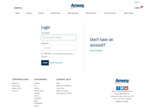 
                            9. Login - Amway South Africa